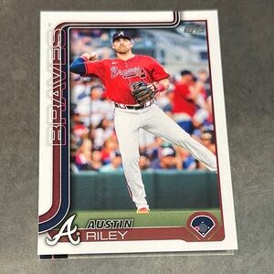 Baseball Trading Card with Red Jersey Austin Riley